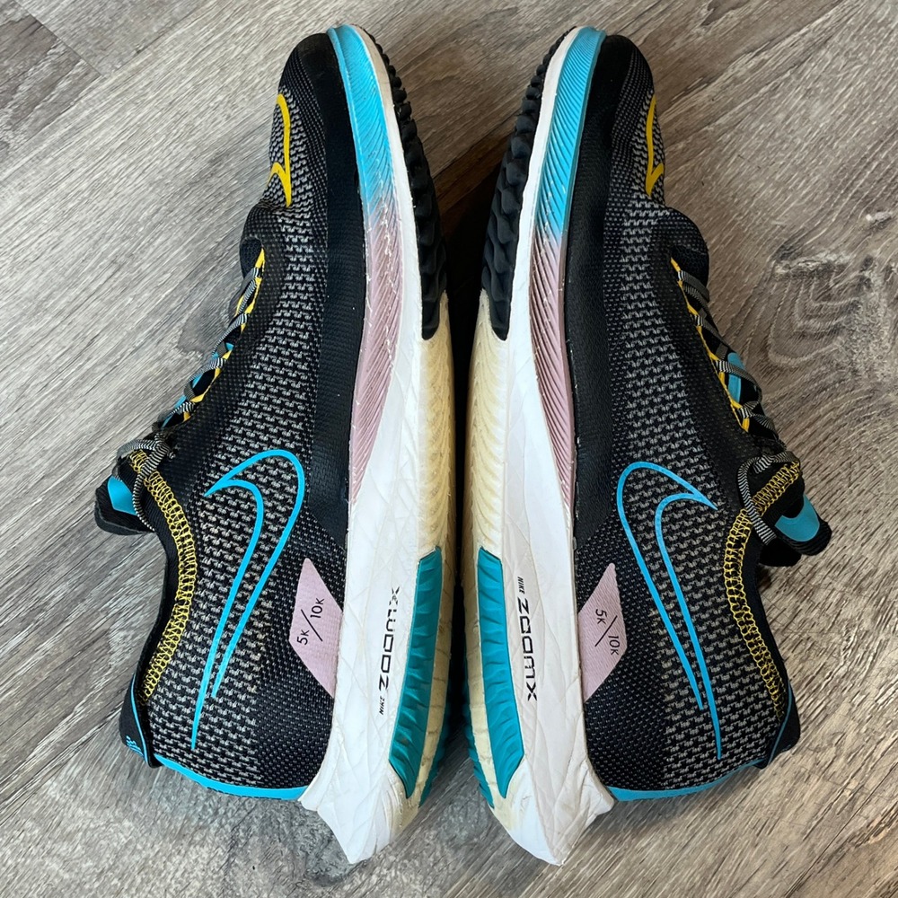 Nike ZoomX Streakfly Black Cyber Blue Running Shoes DV1034-010 Mens 11.5